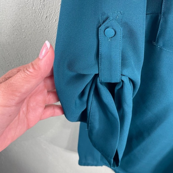Torrid Teal Blouse - Picture 9 of 10